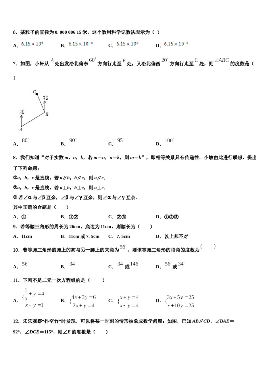 2024届湖南省邵阳市双清区七年级数学第二学期期末质量跟踪监视试题含解析.doc_第2页