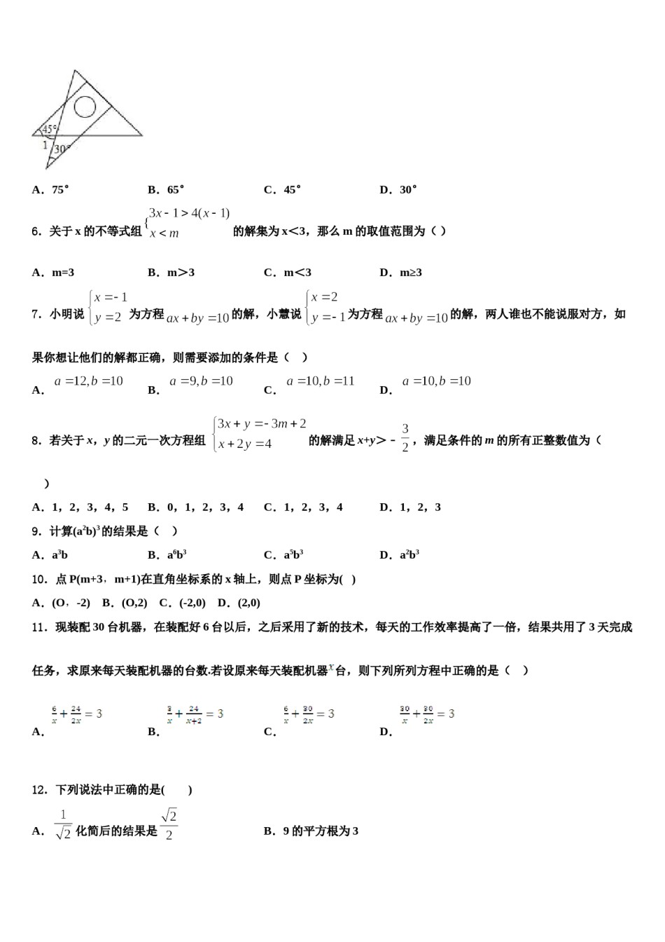 2024届湖南省邵阳市第十一中学七年级数学第二学期期末检测试题含解析.doc_第2页