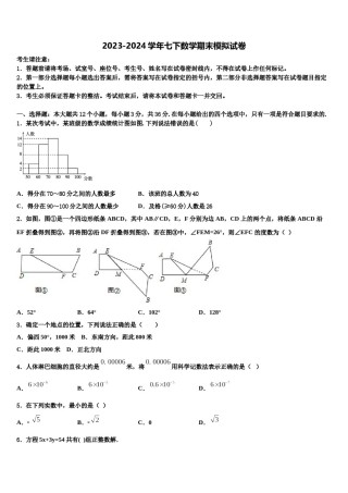 2024届福建省福清市七年级数学第二学期期末联考试题含解析.doc