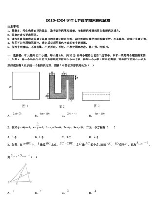 2024届贵州遵义市桐梓县七年级数学第二学期期末调研模拟试题含解析.doc