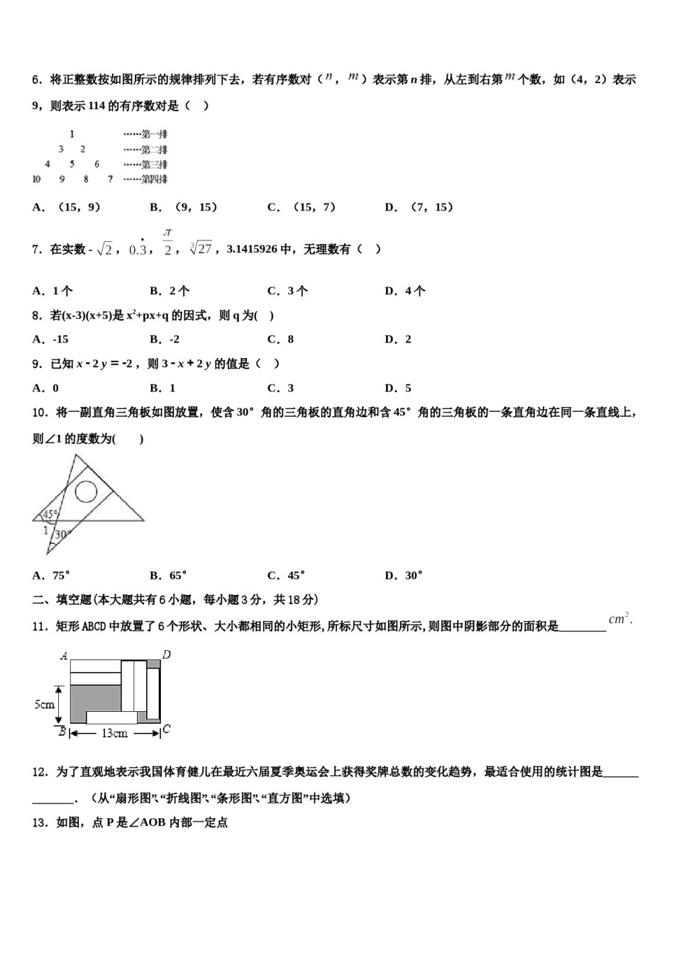 2024届长治市重点中学数学七下期末达标检测模拟试题含解析.doc_第2页