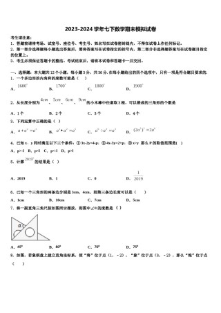 2024届黑龙江省齐齐哈尔市建华区七年级数学第二学期期末学业质量监测试题含解析.doc