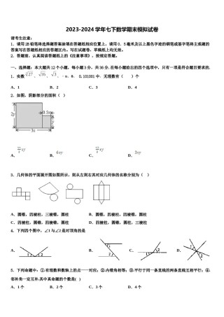 上海市文来中学2024年七下数学期末学业质量监测模拟试题含解析.doc