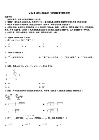 上海市虹口区继光学校2023-2024学年七下数学期末学业质量监测试题含解析.doc