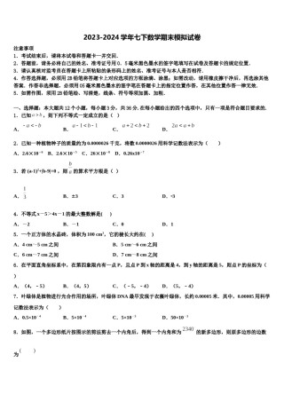 上海市长宁区9校2024年七下数学期末预测试题含解析.doc