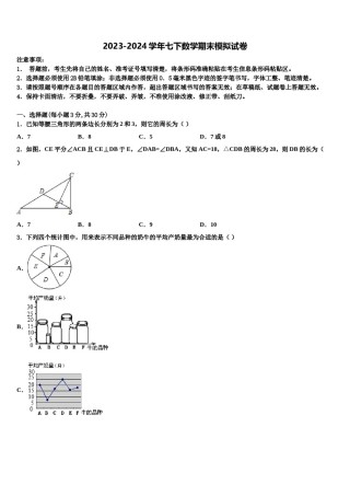 上海市闵行区闵行区莘松中学2024年七下数学期末达标检测试题含解析.doc