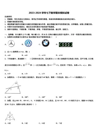 内蒙古自治区兴安盟两旗一县2024年数学七下期末教学质量检测试题含解析.doc