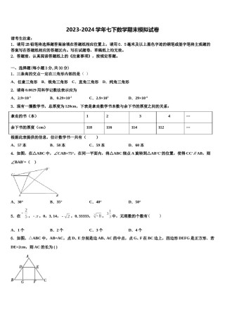 吉林省德惠市第三中学2023-2024学年七年级数学第二学期期末达标检测模拟试题含解析.doc