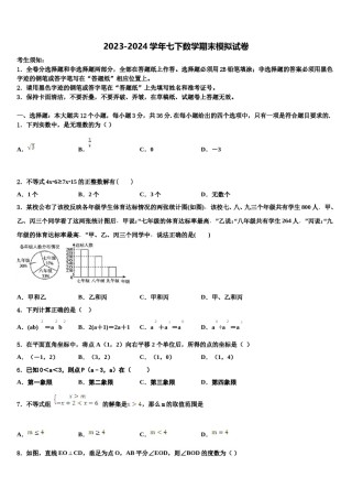 吉林省白城市洮北区三合乡中学2024年七年级数学第二学期期末监测试题含解析.doc