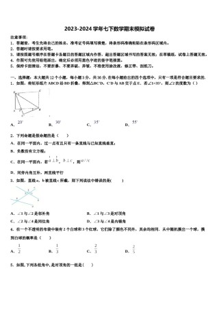 四川省仪陇县2024届七下数学期末学业水平测试模拟试题含解析.doc