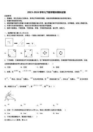 四川省巴中南江县联考2024届数学七下期末调研模拟试题含解析.doc