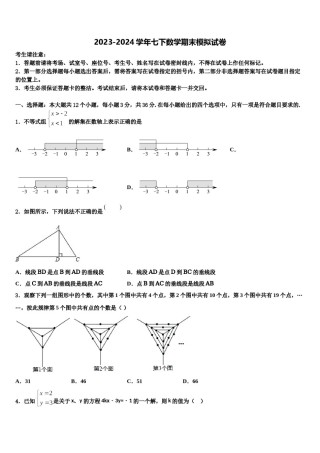 四川省广元市旺苍县2024年七年级数学第二学期期末调研模拟试题含解析.doc