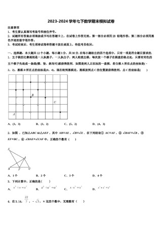 四川省广安市代市中学2023-2024学年七下数学期末复习检测试题含解析.doc