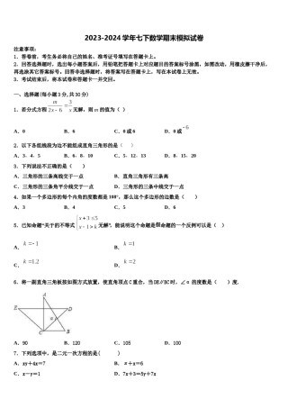四川省攀枝花十七中学2024年七年级数学第二学期期末经典试题含解析.doc