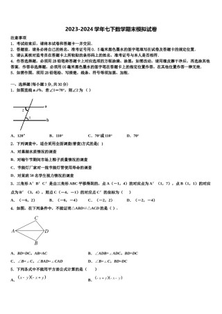 四川省阿坝市2023-2024学年七年级数学第二学期期末复习检测试题含解析.doc