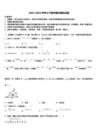 天津市河西区梅江中学2024年数学七下期末复习检测模拟试题含解析.doc