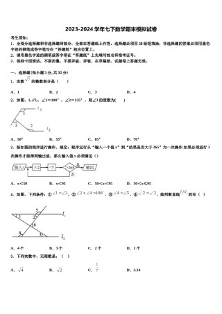 宁夏宽口井中学石油希望学校2024年七年级数学第二学期期末经典试题含解析.doc