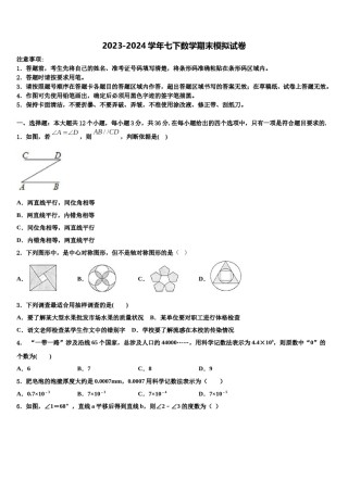 宁夏省银川市2024年七下数学期末质量跟踪监视模拟试题含解析.doc