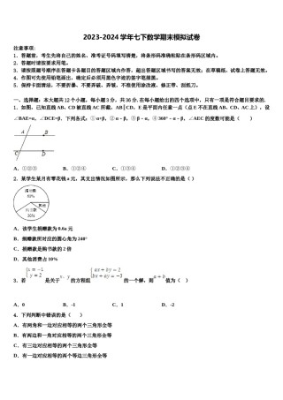 安徽省六区联考2024年七年级数学第二学期期末检测试题含解析.doc