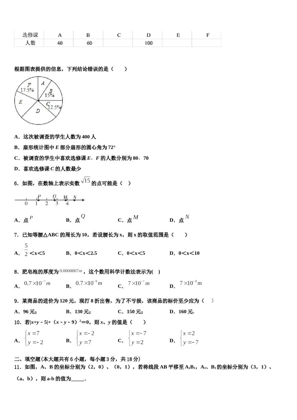 安徽省合肥市42中学2024年七下数学期末复习检测试题含解析.doc_第2页