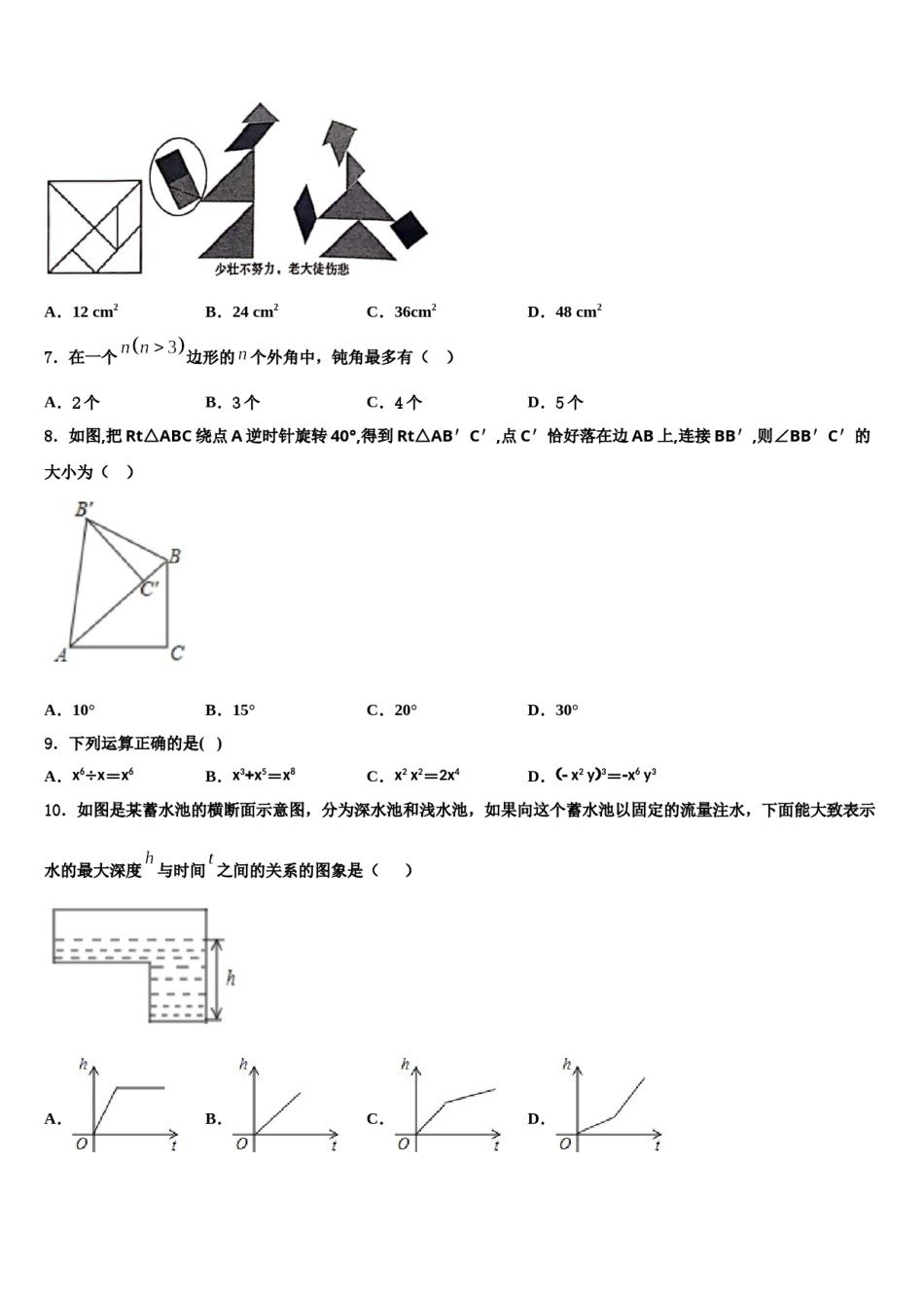 安徽省合肥市四十五中学2023-2024学年数学七下期末质量跟踪监视模拟试题含解析.doc_第2页