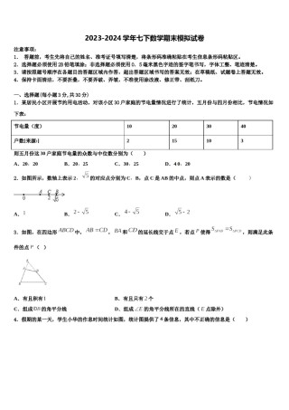 安徽省宿州市十三所重点中学2024年七年级数学第二学期期末复习检测试题含解析.doc