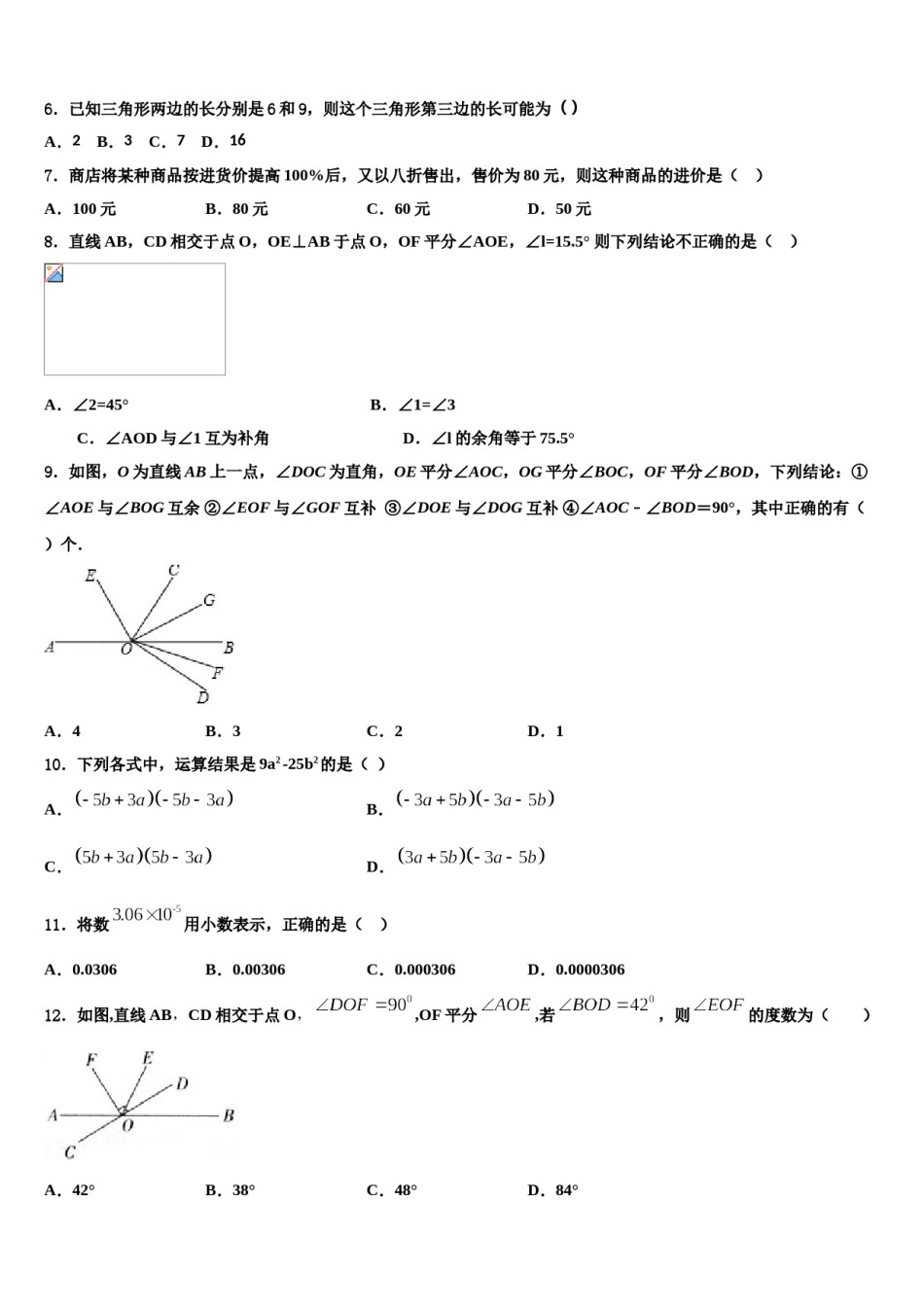 山东南山集团东海外国语学校2024年七下数学期末调研试题含解析.doc_第2页