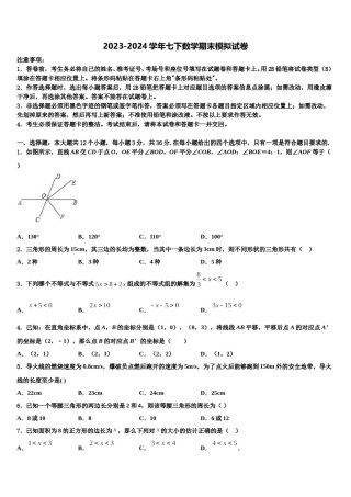 山东省东营市东营区史口镇中学心初级中学2023-2024学年七下数学期末预测试题含解析.doc