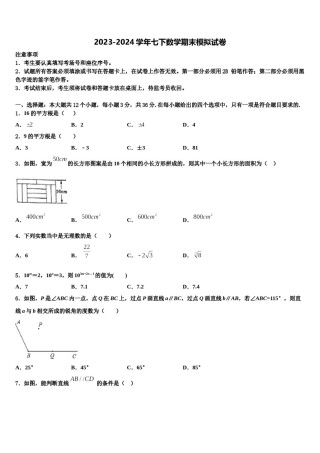 山东省东阿县2023-2024学年七下数学期末复习检测试题含解析.doc