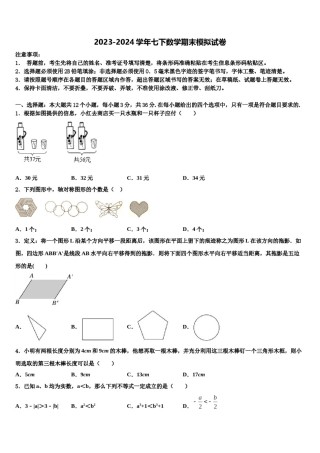 山东省日照市岚山区2024年数学七下期末经典模拟试题含解析.doc