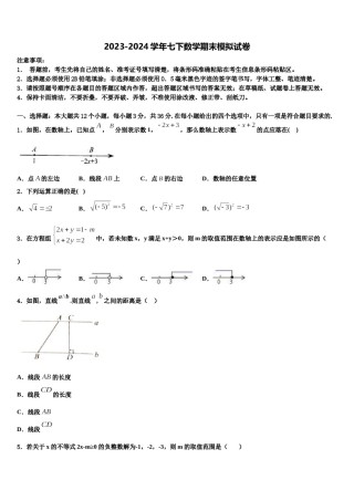 山东省枣庄市薛城区舜耕中学2024届七年级数学第二学期期末考试模拟试题含解析.doc