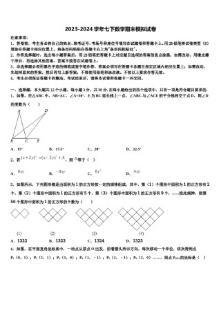 山东省聊城市东阿县2024届七下数学期末联考试题含解析.doc