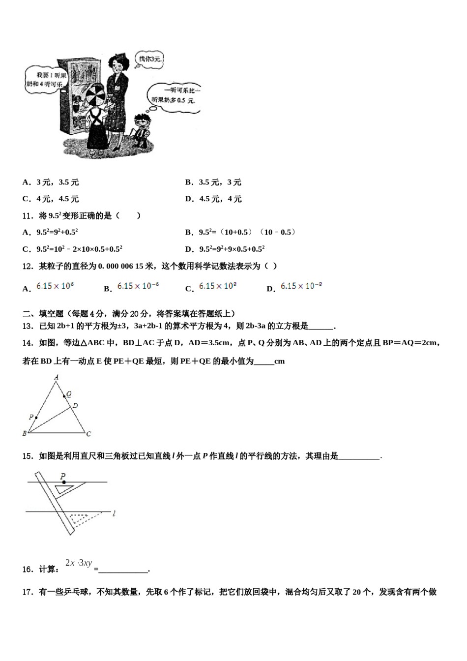 山西省忻州师院附中2024年数学七下期末学业水平测试试题含解析.doc_第3页