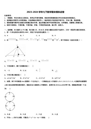 山西省（临汾市尧都区兴国实验学校2024年七下数学期末达标检测模拟试题含解析.doc