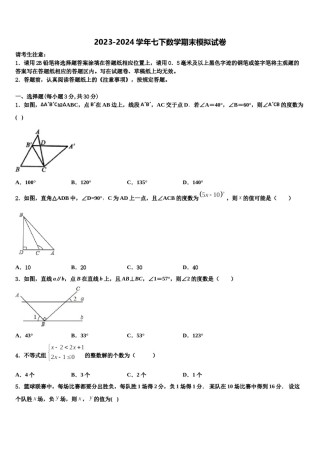 广东省东莞市东方明珠学校2023-2024学年七下数学期末统考模拟试题含解析.doc