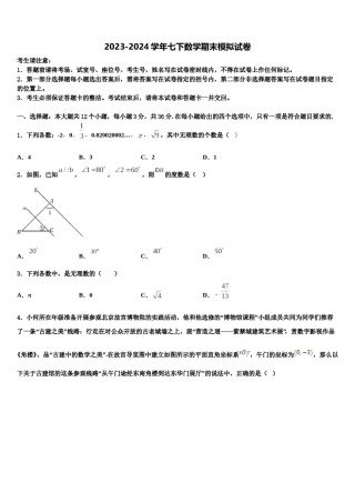 广东省东莞市石碣丽江学校2023-2024学年七下数学期末经典模拟试题含解析.doc