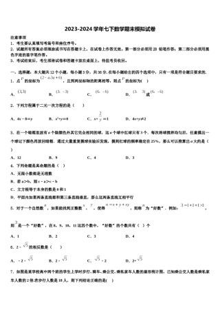 广东省佛冈县2023-2024学年七下数学期末综合测试试题含解析.doc