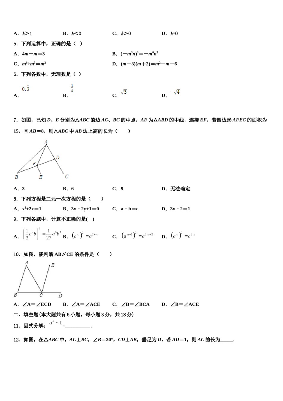 广东省北江实验学校2024届七下数学期末复习检测试题含解析.doc_第2页