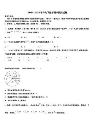 广东省广州华南师范大第二附属中学2024届七下数学期末学业水平测试模拟试题含解析.doc