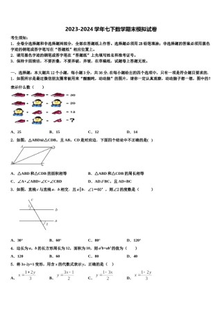 广东省广州市南沙区博海学校2024年数学七下期末综合测试试题含解析.doc