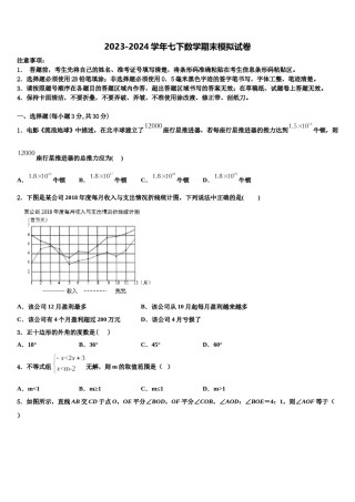 广东省广州市育才实验学校2023-2024学年数学七下期末经典试题含解析.doc