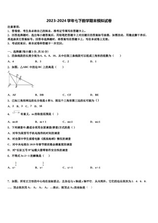 广东省惠州市惠阳区2024届七下数学期末学业质量监测模拟试题含解析.doc