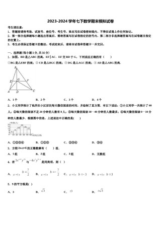广东省揭阳市榕城区空港经济区2024年七年级数学第二学期期末统考模拟试题含解析.doc