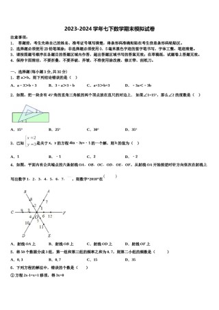 广东省梅州市2024年数学七下期末综合测试模拟试题含解析.doc