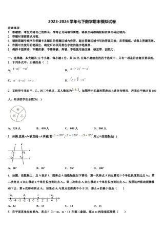 广东省深圳市坪山新区2024届七下数学期末学业质量监测试题含解析.doc