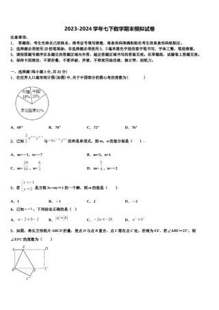 广东省深圳市深圳实验学校2024届数学七下期末监测试题含解析.doc