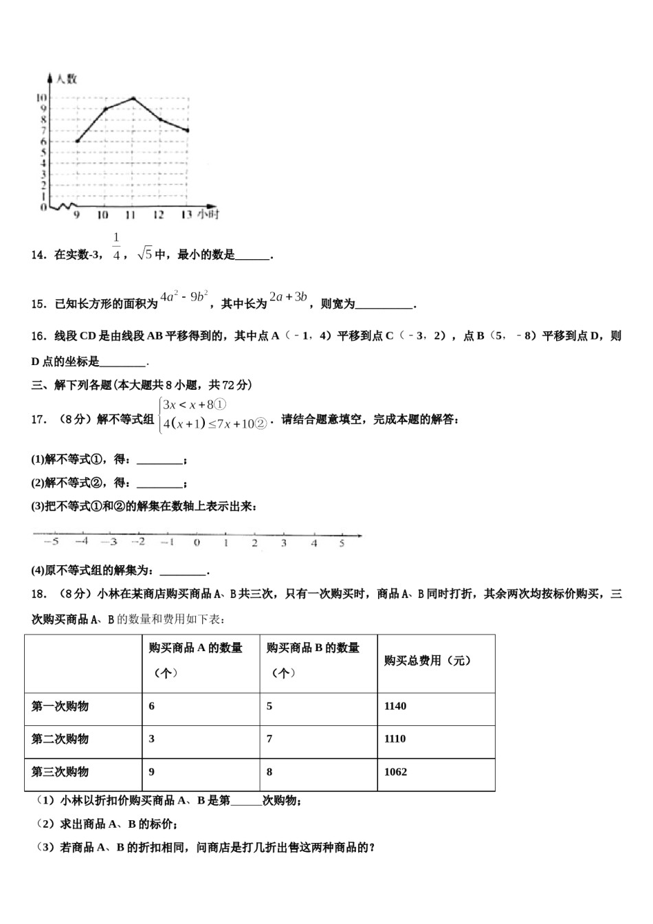 广东省深圳市龙华实验学校2023-2024学年七年级数学第二学期期末学业水平测试模拟试题含解析.doc_第3页