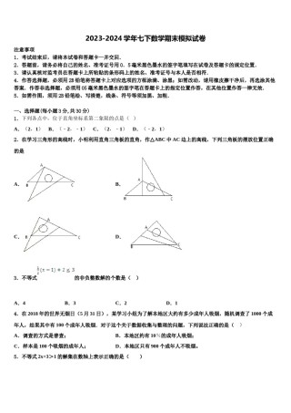 广州市东环中学2023-2024学年七年级数学第二学期期末综合测试模拟试题含解析.doc