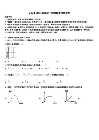 柳州市2023-2024学年七下数学期末学业水平测试模拟试题含解析.doc