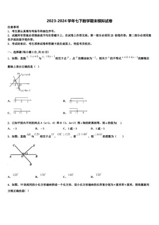 江苏南京市东山外国语学校2024年七下数学期末经典试题含解析.doc